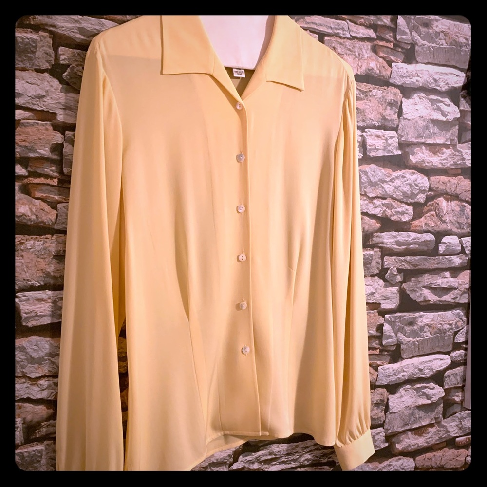 Talbots Stretch Silk Button Down Blouse Sz 8